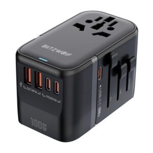 Blitzwolf BW-TA2 5-in-1 Travel Adapter 2xUSB PD + 2xC QC + C GaN 100W