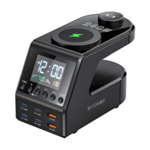Blitzwolf BW-FW10 alarm clock with charger 2xUSB-A, 4xUSB-C, 240W
