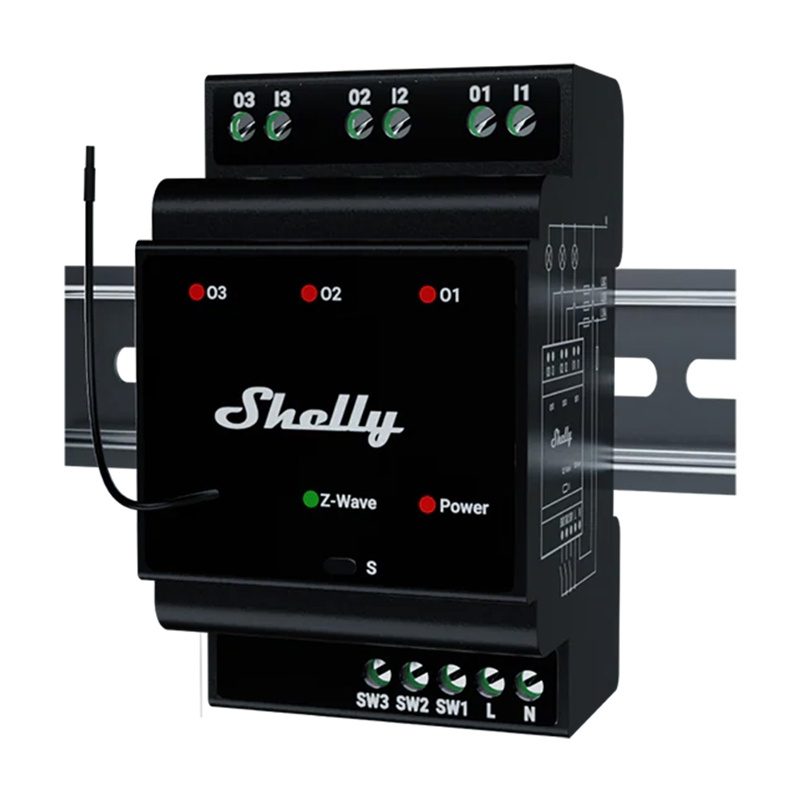 Shelly Qubino Wave Pro 3 Z-Wave 3 channel DIN rail relay - Image 2