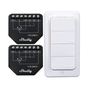 Set of 2 Blind/curtain WiFi controllers Shelly Shutter + BLU RC Button 4