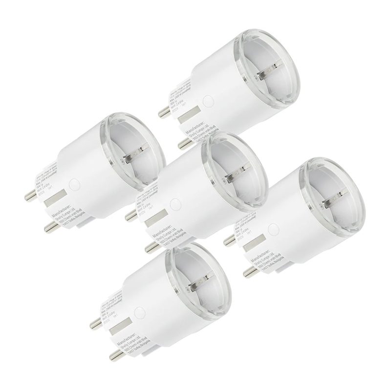 Set of 5 Shelly Plug S MTR Gen3 12A smart outlets (white)