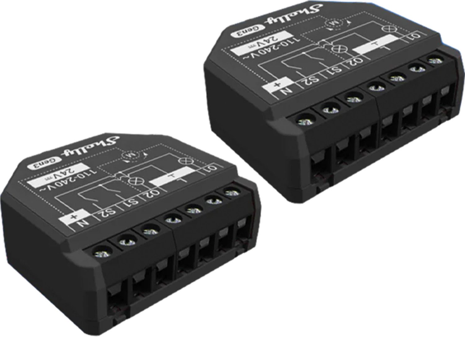Set of 2 Shelly 2PM Gen3 WiFi/Bluetooth Controllers